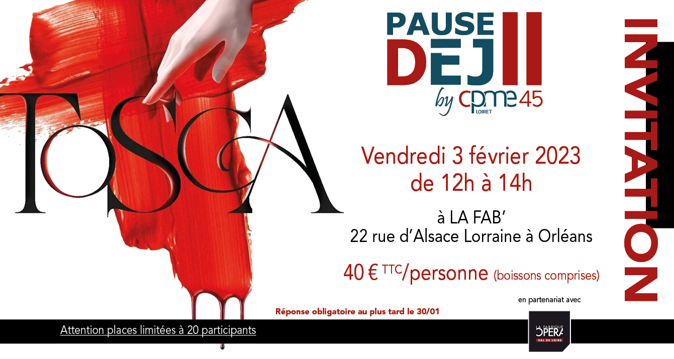 Invitation Pause Déj CPME Loiret 03.02.23